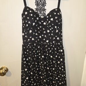 Floral Black Sundress M